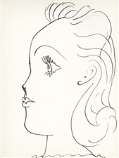 Pablo Picasso lithograph "Profil de jeune fille"