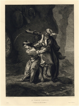 Eugene Delacroix etching "La Fiancee d'Abydos"