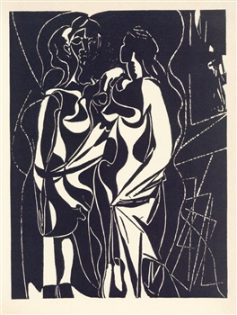 Pablo Picasso "Helene chez Archimede" wood engraving