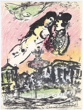 Marc Chagall original lithograph Le Ciel de la Place de la Concorde