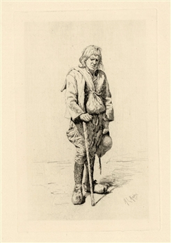 Mortimer Menpes "A Breton Beggar" original etching