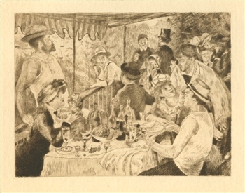 Pierre-Auguste Renoir etching Dejeuner a Bougival, renoir impressionist art