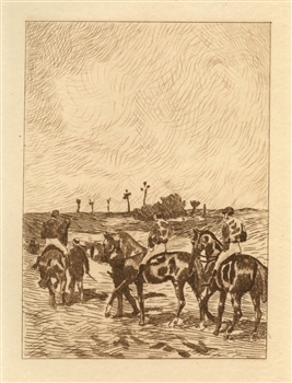 John-Lewis Brown etching Chevaux de course, 1892 Impressionist Art L'Art Impressionniste