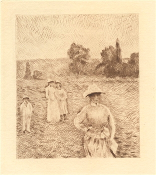 Claude Monet etching Paysage a Antibes, Monet Impressionist art 1892 L'Art Impressionniste