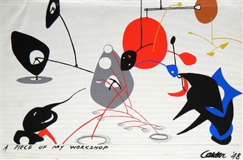 Alexander Calder silkscreen for the rare 1949 Mural Scrolls project