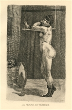 Felicien Rops engraving La Femme au Trapeze
