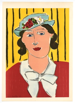 Henri Matisse lithograph Femme au chapeau Verve