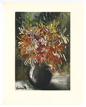 Maurice de Vlaminck lithograph "China Asters"