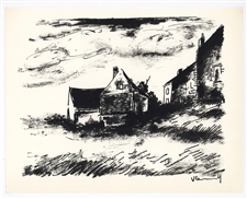 Maurice de Vlaminck original lithograph "Potiniere at Rueil"