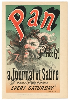 Jules Cheret lithograph entitled Pan from Gazette des Beaux Arts