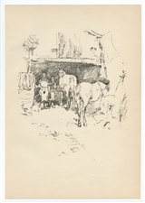 James Whistler original lithograph The Smith's Yard