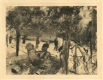 Edgar Degas monotype "Avenue du Bois-de-Bologne"