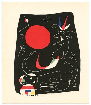 Joan Miro original lithograph "Composition 4"