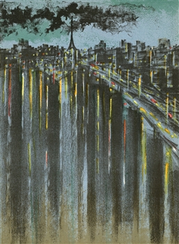 Richard Florsheim original lithograph "La Seine a Paris"