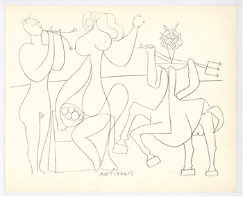 Pablo Picasso Mythological Drawing lithograph, Antibes
