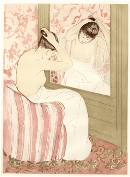 Mary Cassatt etching and aquatint "The Coiffure"