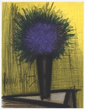 Bernard Buffet original lithograph "The Purple Bouquet of Flowers"