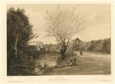 Jean-Baptiste Corot etching L'ecluse
