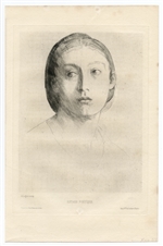 Alphonse Legros original etching Extase poetique