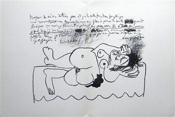 Pablo Picasso original lithograph "Homage to Braque"