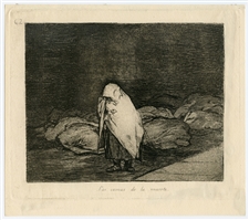 Francisco Goya original etching "Las camas de la muerte"