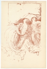 Robert Anning Bell original lithograph "Battledore"