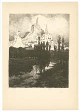 Joseph Pennell original lithograph "Le Puy"