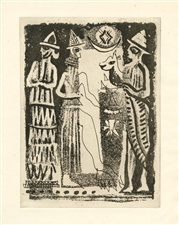 John Piper original aquatint "Figures from a Seal"