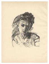 Waldemar Rosler original lithograph "Frauenkopf"