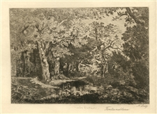 Narcisse Virgile Diaz etching "Fontainebleau"