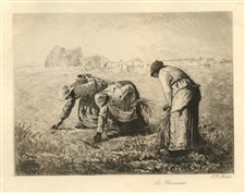 Jean-Francois Millet etching "Les Glaneuses" The Gleaners