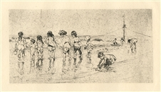 Maurice Sterne "Coney Island" original etching