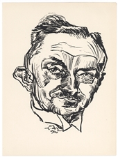 Ludwig Meidner "Bildnis" original lithograph