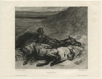Eugene Delacroix etching "Waterloo"