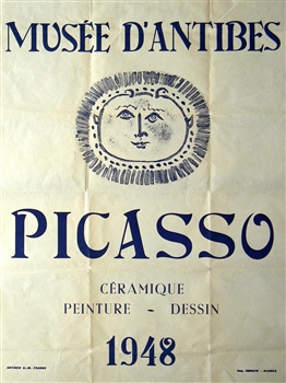 Pablo Picasso lithograph poster Musee d'Antibes Ceramique, Peinture, Dessin 1948