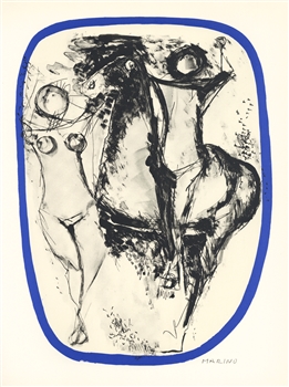 Marino Marini lithograph Famille d'acrobates