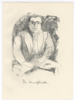 Rudolf Grossmann original lithograph Der Kunsthandler