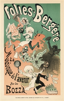 Jules Cheret lithograph entitled Folies-Bergere from Gazette des Beaux Arts