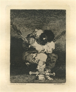Francisco Goya original etching Le Petit Prisonier Little Prisoner