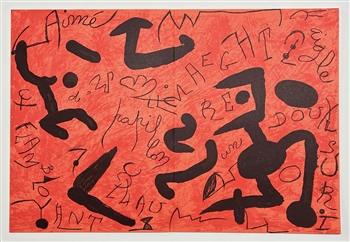 Joan Miro original lithograph Homage to Aime Maeght, 1982