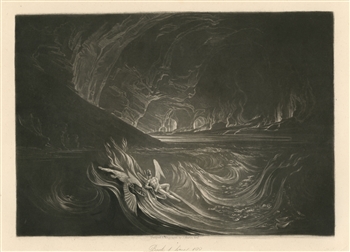 John Martin original mezzotint for Paradise Lost