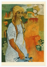 Andre Minaux lithograph "Femme a la fenetre"