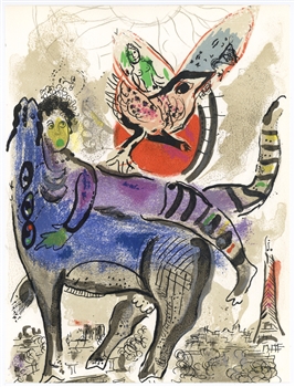 Marc Chagall "La vache bleue" original lithograph