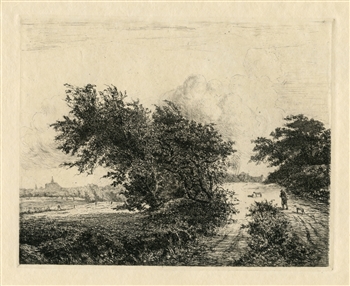 Jacques Beurdeley | Jacob van Ruisdael etching "Le buisson"