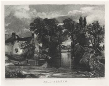 Sir John Constable / David Lucas mezzotint "Mill Stream"