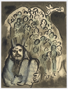 Marc Chagall Moses and his People original lithograph