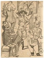 Rudolf Schlichter original lithograph Tanz Dance