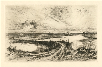 Thomas Moran original etching Rainbow