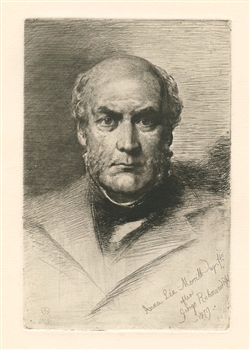 Anna Lea Merritt etching Portrait of Sir Gilbert Scott
