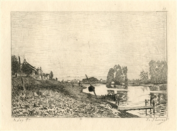 Alfred Sisley etching Ile Saint-Denis